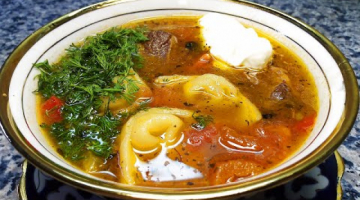 ЧУЧВАРА шурпа. Узбекский суп с пельменями 