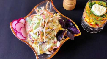 Recipe Легкий овощной салат с домашним майонезом !