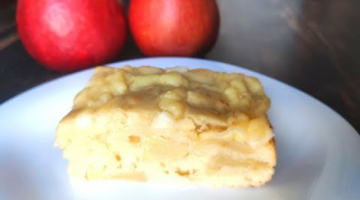 Легкий яблочный тортик без масла с заварным кремом