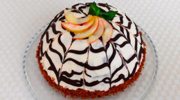 «Панчо» с грецким орехом и карамелизированными персиками! Самый домашний тортик ?
