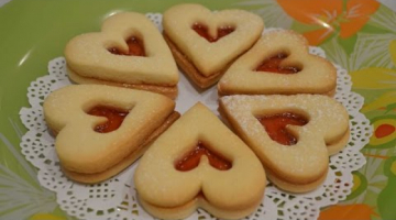 Песочное печенье «Сердечки» | Видео рецепты