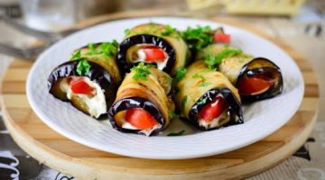 Recipe Рулетики из баклажанов с помидорами и чесноком – пикантная закуска