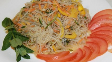 Салат Фунчоза по-корейски с овощами. Очень вкусная холодная закуска!