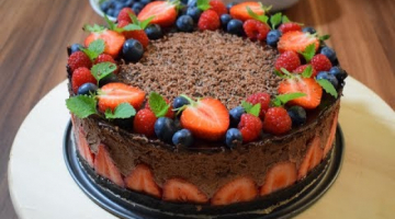 Recipe Шоколадный муссовый торт с клубникой,без выпечки!