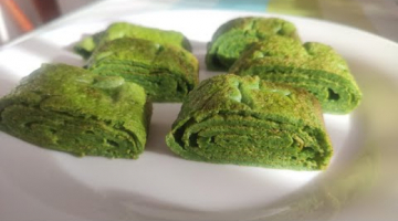 Шпинатный Тамагояки - зеленый нежный японский омлет