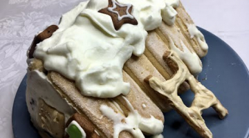 Торт без выпечки "Сказочная избушка". Вкусное украшение рождественского стола.