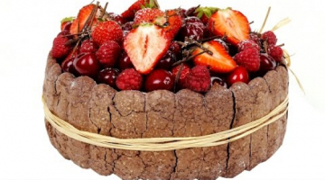 Торт-десерт "Дары лета". Шоколадный бисквит и нежный фруктовый мусс.
