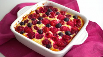 Recipe Творожная запеканка с овсянкой и ягодами - идеальный завтрак. В 100 г - 160 ккал