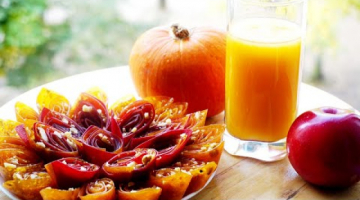 Recipe Тыквенный сок и пастила с апельсином и яблоками.