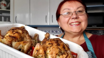 Вкусные цыплята в духовке с картошкой и овощами 
